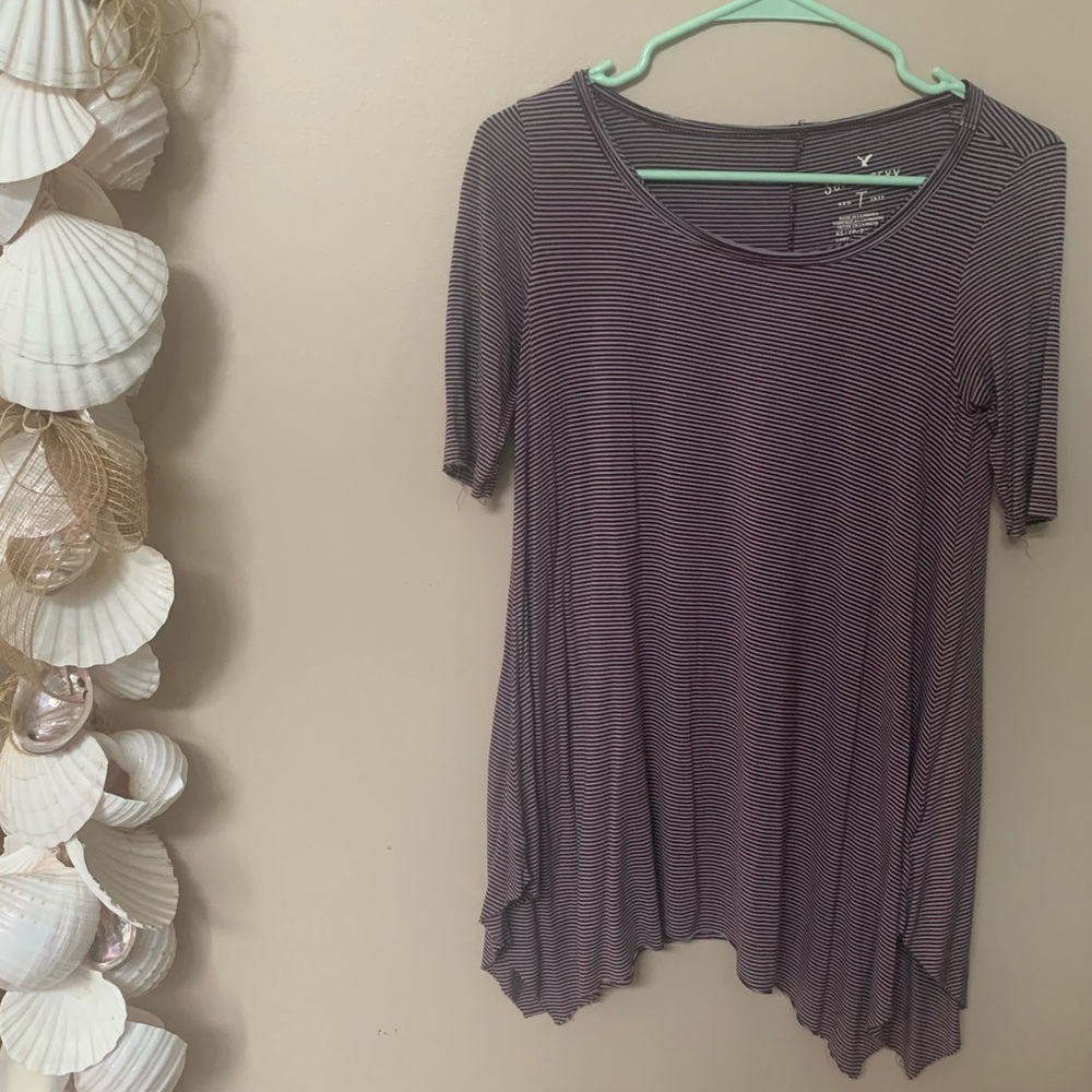 American Eagle striped short sleeve shirt